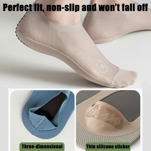 Zeanaturals Ultra Thin Liner Non Slip No Show Socks, Soft Breathable Invisible Low Cut Ice Silk Sock Women Men4