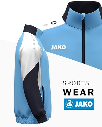 JAKO Unisex Webjacke Dynamic, skyblue/weiß/marine, XS – Ansicht 4