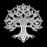 Signification et idées de tatouage de l'arbre de vie celtique Stickers muraux 42x42cm Auto-adhésif Blanc