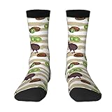 SZDIZOWE New Zealand Kiwi Bird And Kiwi Fruit Crew Socks For Women & Men Soft Moisture Wicking Apply To Running Athletic