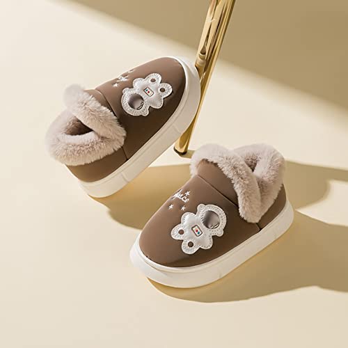 EnJoCho Unisex Kids First Walking Shoes Girls Boys Cartoon Home Slippers Warm House Slippers for Toddler Lined Winter Shoes3