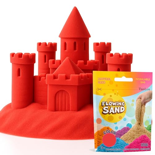 TUOLON 930G Sabbia Magica Sabbia per Bambini 3 4 5 Anni Sensoriale Colorata Giocattolo Creativo e Idea Regalo per Bambino o Bambina Gioco Compleanno Natale Rosso
