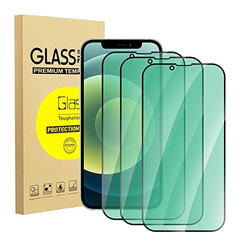zonyee Verre Trempé Compatible avec iPhone 12 6.1", 3 Pièces Protecteur D'écran Anti-lumière Bleue pour iPhone 12 [Protection yeux contre la lumière verte] 9H Dureté, Anti-Rayures