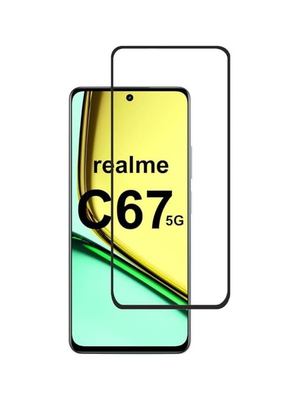 Image of Edge To Edge Screen Protector For Realme C67 5G Smartphone Tempered Glass With Easy Installation Kit