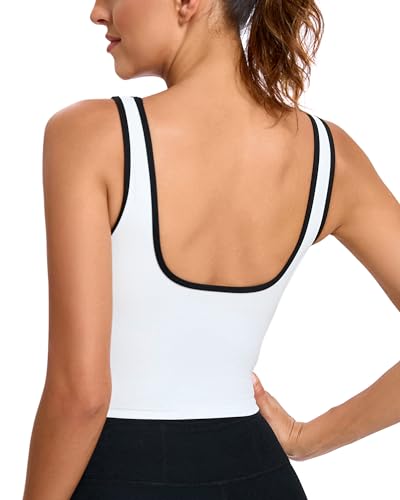 RUNNING GIRL Sports Bras for Women,Longline Workout Crop Tank Tops Padded with Built in Shelf Padded Sports Bra3