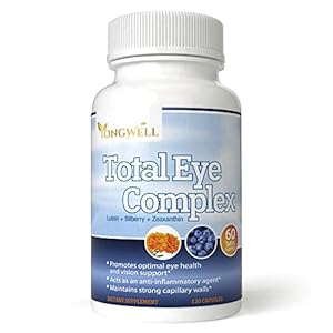 Total Eye Complex with Lutein, Bilberry & Zeaxanthin – Support Eye Health & Visual Acuity (120 Capsules)