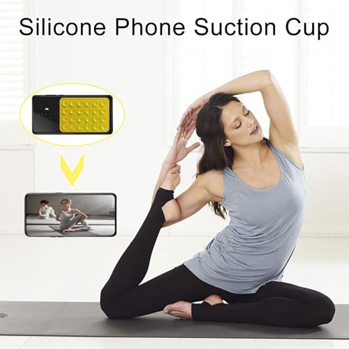 iLamvie Adecuado para 4 Paquetes de ventosas de Silicona para Todos los Modelos de teléfonos móviles,Soportes de teléfonos móviles Antideslizantes para Selfies y Videos(Verde, Amarillo, Rosa, Azul) - imagen 2