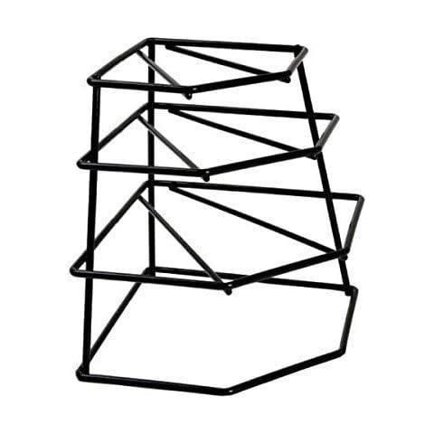 CookSpace (TM) Corner 4 Tier Heavy Duty Black Plate Holder Stand Storage Rack Cover