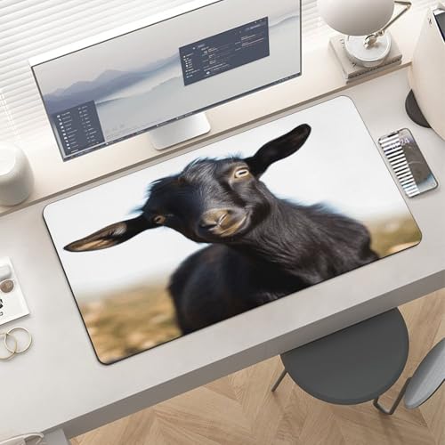 Cute Black Goat Mouse Pad grande antideslizante miniatura 6