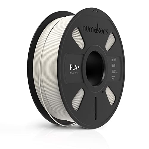 Image of NUMAKERS PLA+ 3D Printer Filament, 1.75mm, Dimensional Accuracy + /- 0.03 mm, 1 kg Spool (2.2 lbs), Compatible with Most FDM Printers (White)