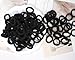 WillingTee 120 Pcs Baby Hair Ties, Cotton Toddler Hair Ties for Girls and Kids, Multicolor Small Seamless Hair Bands Elastic Ponytail Holders,Black