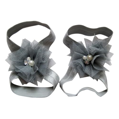 Totority 10 Pairs of Boys and Girls Barefoot Flower Sandals for Girls Soft Chiffon Floral Design for Summer Play and Outdoor Activities3