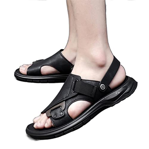 Mens Sandals Genuine Leather Sandals Men Outdoor Casual Lightweight Sandal Men Sandals(43)