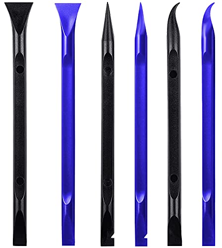 Plastic Scraper Tool, Pack of 6, Carbon Fiber Multi-Purpose Scraper Non-Scratch Cleaning Tool for Tight Spaces, Crevices, Most Surfaces Perfect to Remove Stickers, Labels, Food, Dirt, Etc