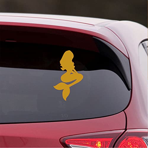 Image of Beautiful Mermaid 1 (Metallic Gold) (Set Of 2) Premium Waterproof Vinyl Decal Stickers For Laptop Phone Accessory Helmet Car Window Bumper Mug Tuber Cup Door Wall Decoration