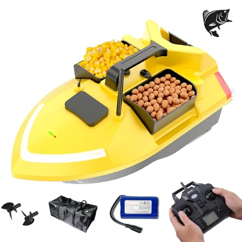HEVMEVENI Fishing Bait Boat for Carp Fishing – 500M Long Range, GPS Navigation, Auto Return, Wireless Remote Control, 2KG Capacity, Waterproof & Durable for Lake & River Fishing(luminous)
