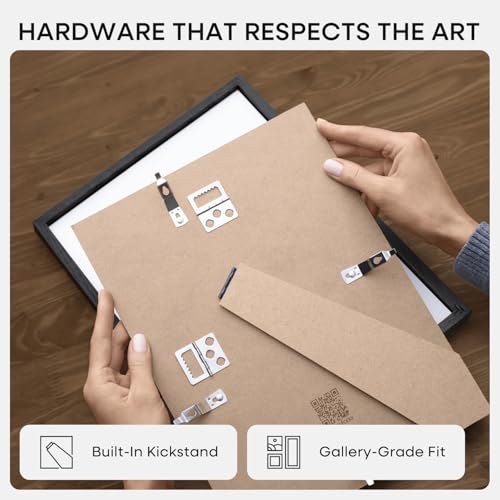 Image of Homeforia 8x12 Black Picture Frame, High End Oak 8 x 12 Wood Frames with Mat 6 by 8 Print, 8by12 Wooden Frame Matted to 6x8 inch Photo, 12x8 Wall or Tabletop Frames, Tempered Glass, Wall Kit, Set of 1