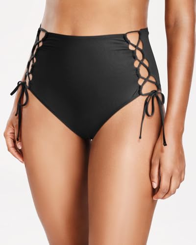 Holipick Women High Waisted Bikini Bottoms Tummy Control Swimsuit Bottoms Tie Side Bathing Suit Swim Bottom3