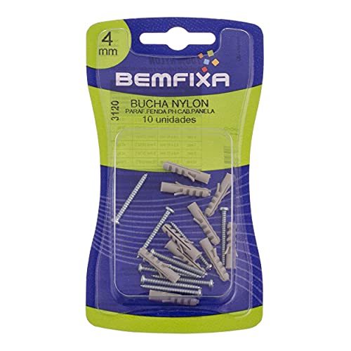 parafuso Fenda Phillips Cabeca Panela com Bucha 04Mm - Cartela, Bemfixa, 3120