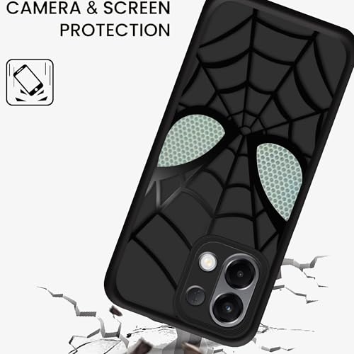Image of Stylish Spider Back Case Cover Compatible for Oppo K13 5G | Spidey Face Mask Case | Soft Silicone | Camera & Full Body Protection | Shock Proof | (Black)
