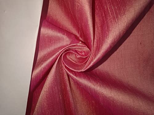 Soie rose foncé x pêche Dupioni pour confectionner une robe de mariée