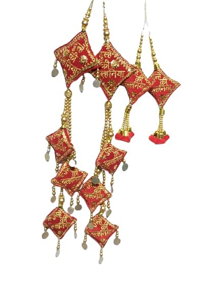 Ethnic Style Sequence Work Square Cushion Latkan Pair for Blouse, Lehenga & Craft Décor | Craft Shop India