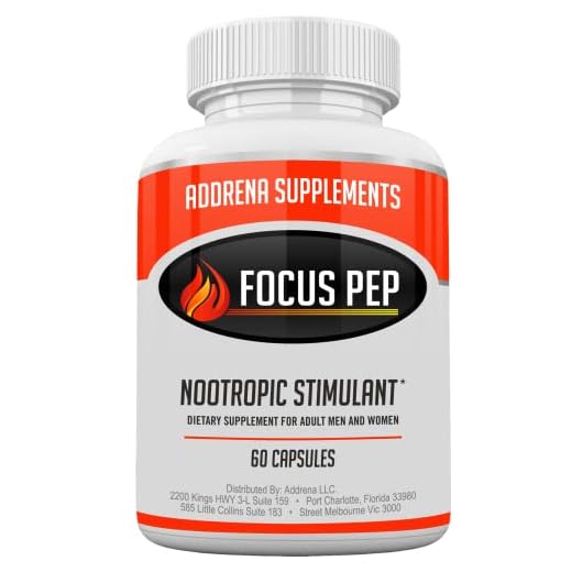 Addrena Focus Pep OTC Stimulants Brain Boosting Dietary Supplement, 1207 mg, 60 Pills