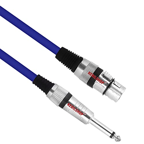 Image of Microphone Cable 3 Pin XLR Female to 1 /4 inch TS 6.35 mm Male 5 Meter /16 Feet, TRS to XLR Female Cable For Dynamic Microphone,Amplifier. (BLUE)