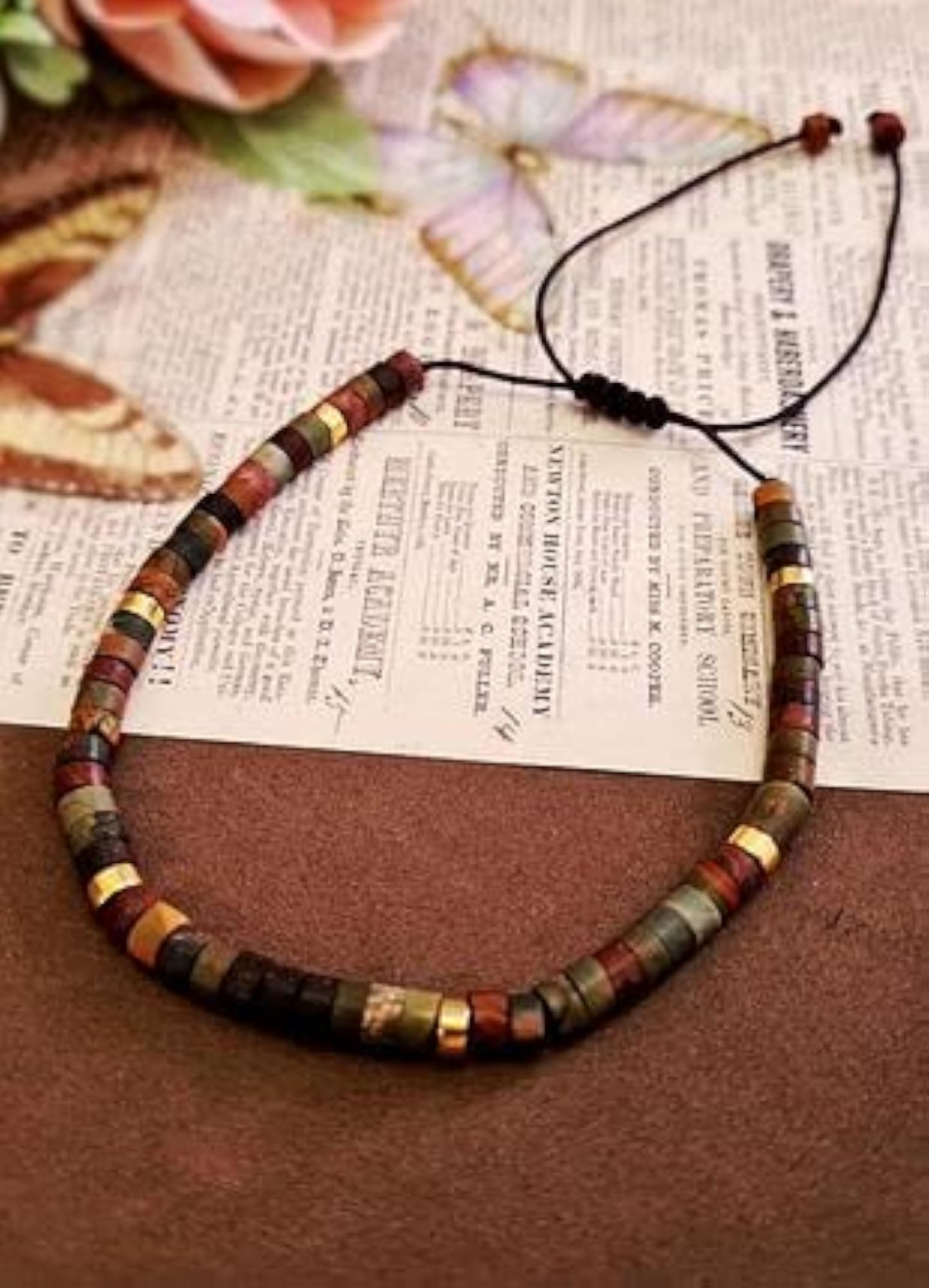 Unlox Handcrafted Picasso Jasper Beaded Bracelet