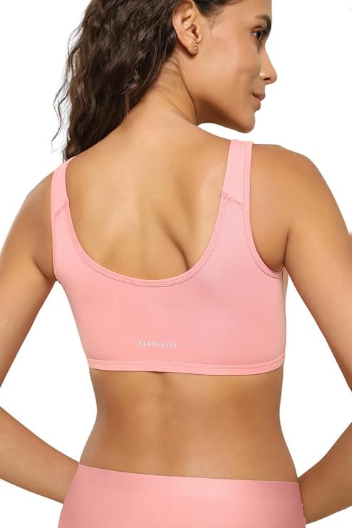 Image of Van Heusen Women's Slip on Cotton Bra | Soft Support | Breathable | Wireless | Everyday Comfort | Seamless Moulded Cups| No Hook & Eye | Style 11023