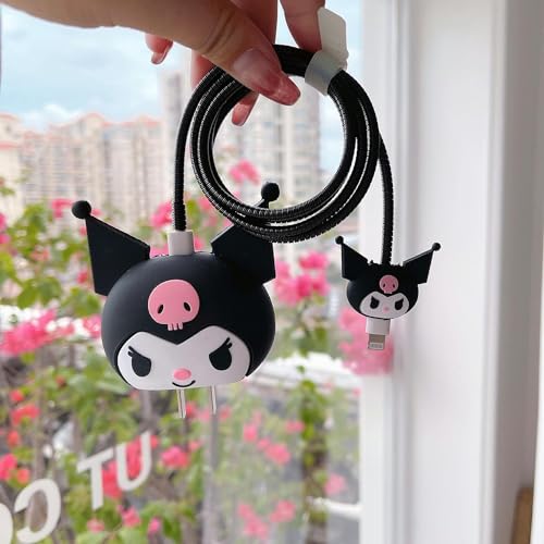 Image of Cartoon 3D Design Protective Case Compatible with Apple 18W - 20W USB-C Power Adapter Charger, Protective Cover for iPhone 18W & 20W Power Adapter Charger with Wire Saver. (Kurami)