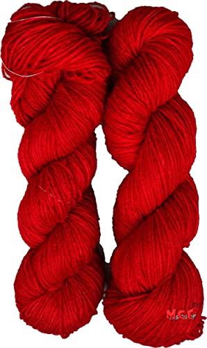 Image of M.G ENTERPRISE Brilon Red (400 gm) Wool Hank Hand Knitting Wool /Art Craft Soft Fingering Crochet Hook Yarn, Needle Knitting Yarn Thread dye NA