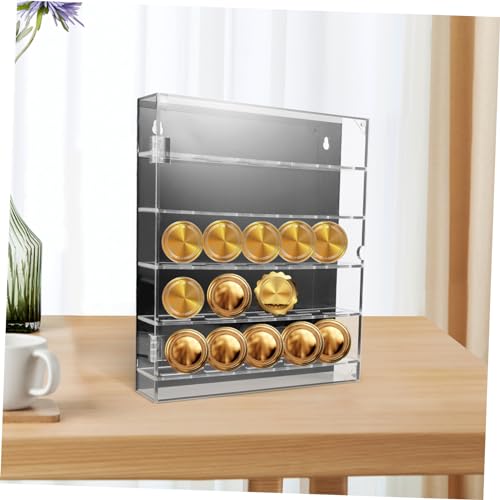 Caja organizadora para monedas con cápsulas transparente negra miniatura 6