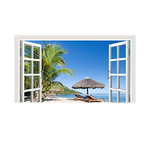 WOCACHI Wall Stickers Decals Scenery Outside The Window Wall Decal Home Sticker Mural Home Decor Decal Art Mural Wallpaper Peel & Stick Removable Room Decoration Nursery Decor