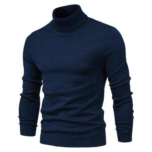 Men's Sweater Mock Neck Long Sleeve Slim Fit Fall Sweater Casual Thermal Sweater Lightweight Knitted Pullover Sweater3