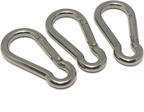 10 x Edelstahl V4A Karabiner Haken 4x40 mm