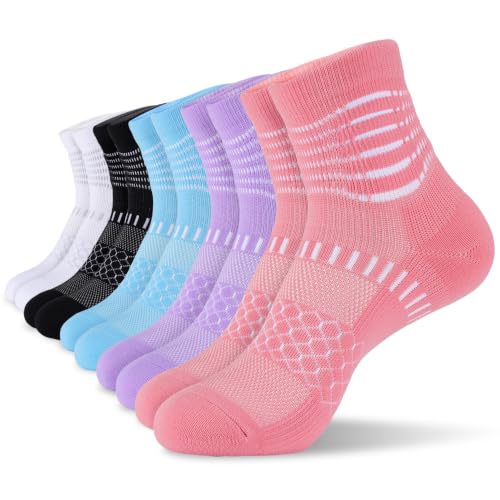 Image of IRAMY Ankle Compression Socks for Women Men Plantar Fasciitis Relief 3 /5 Pairs Cushioned Athletic Running Socks