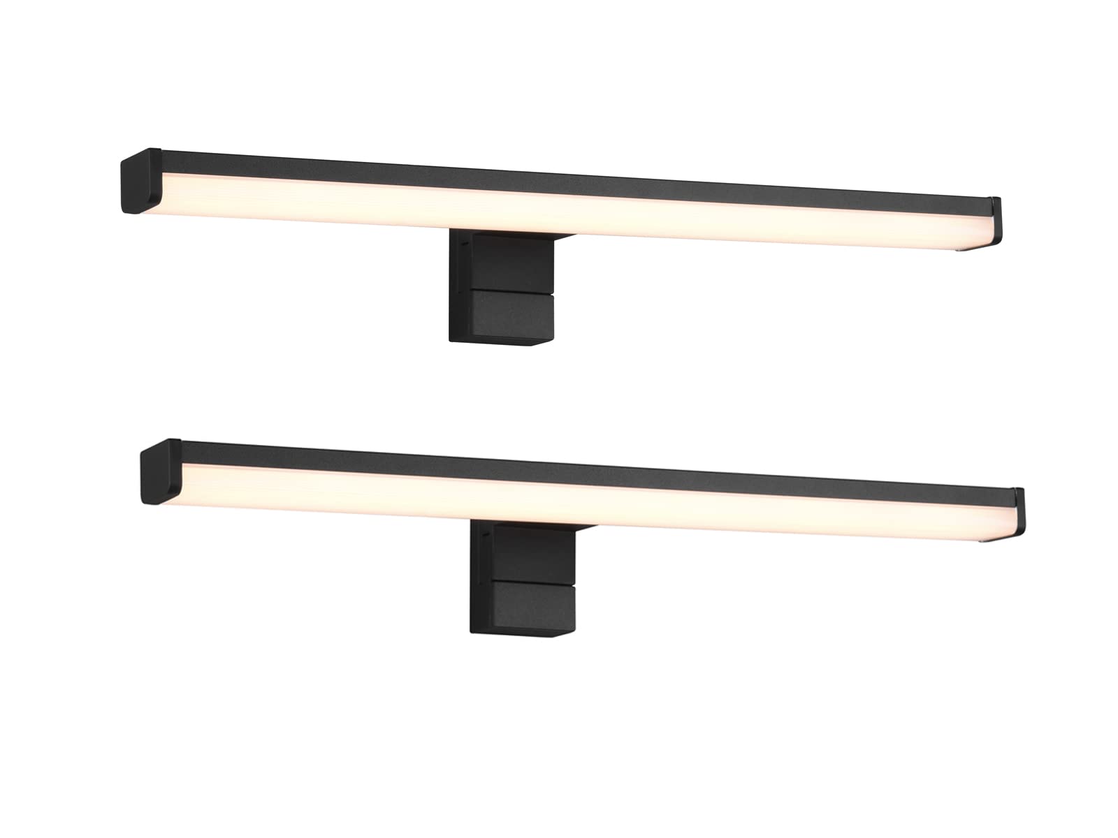 meineWunschleuchte 2er Set Badezimmer Wandleuchten in Schwarz, Breite 40cm