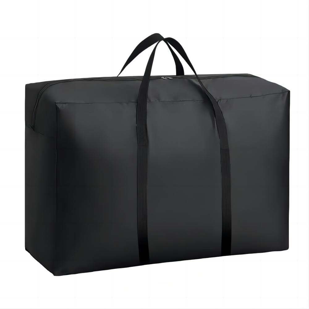 AURMOO Bolsa de Almacenamiento Impermeable150L, 1 Piezas Bolsa de Almacenamiento para Cojines Jardín, Bolsa de Mudanzas Oxford Recubierta de Poliéster 420D(L100xW27xH56cm, Negro)
