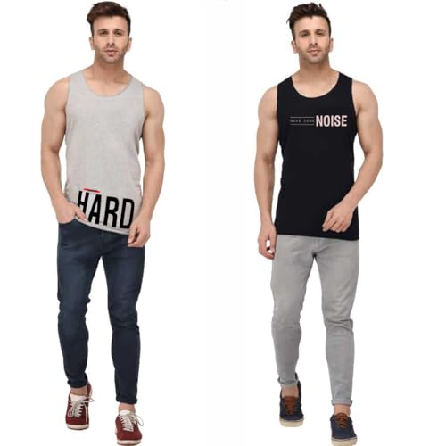 Image of hotfits Men's Quick Dry Workout Tank Top Gym Muscle Tee Fitness Bodybuilding Sleeveless T Shirt, Gym Vest- Pack of 2