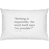 2 x Inspirational Quote by Audrey Hepburn Cotton Pillow Cases (PW00000174)