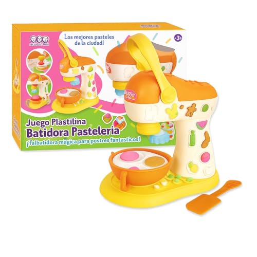 JugaToys - Juego de plastilina Infantil con Forma de batidora y 23 Accesorios incluidos - Juguete Creativo para niños y niñas a Partir de 3 años - CREA Figuras, postres y Recetas Divertidas