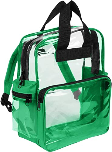 ImpecGear Unisex Transparent Clear Travel Security Multi-purpose Bookbag/Backpack CBP3121 (CBP3121 - Green)