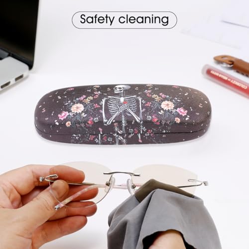 Image of PERFECTSIGHT Hard Shell Eyeglasses Case, PU Leather Protective Glasses Case, Cute Eyeglass Case for Women Men Girls