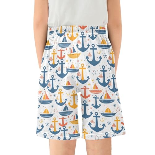 ALAZA Anchor Boat Pajama Shorts Sleep Shorts Pant Lounge Pajama Bottoms Elastic Waist with Pockets2