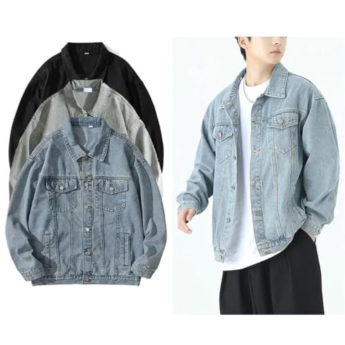 Men's American Retro Graffiti Denim Clothing Loose Wash Retro Classic Denim Jacket4