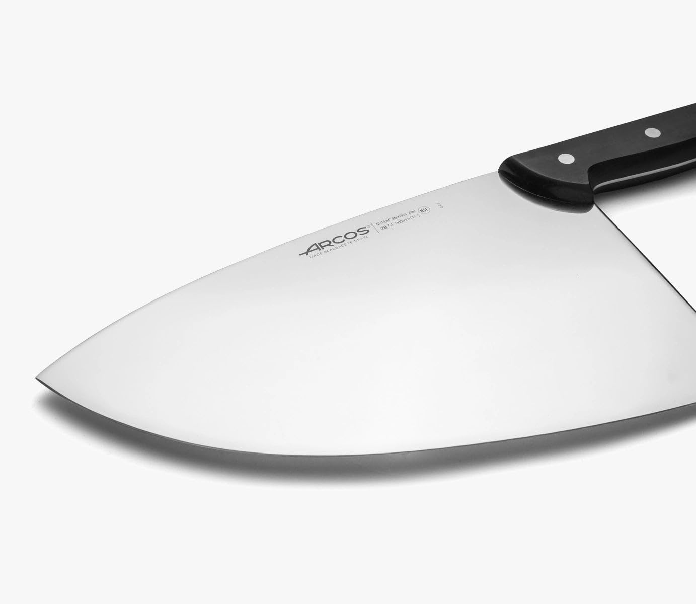 Arcos Coltello da Macellaio Cleaver con Lama in Acciaio Inossidabile Nitrum 28 cm – Manico in Polipropilene, Resistente e Igienico – Nero, Sistema di Identificazione Colore, Serie Universal