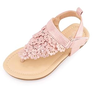 MUYGUAY Toddler little Girls Sandals Flip Flops Open-toe Ankle Strap Summer Dress shoes