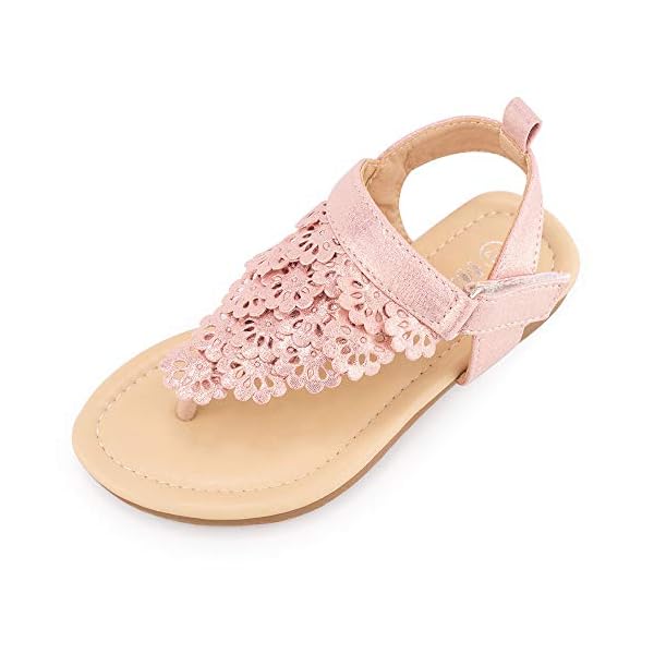 MUYGUAY Toddler little Girls Sandals Flip Flops Open-toe Ankle Strap Summer Dress shoes