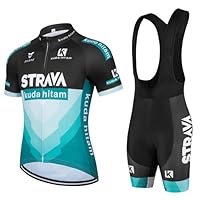 SIDE BIKE Komplettes Fahrradbekleidungs-Set – Trikot + Trägerhose mit gepolsterten Radhosen mit 5D-Gelpolster - A01v XL